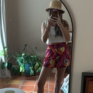 FARM Rio Colorful Leaf Print Athletic Shorts size XS new with tags